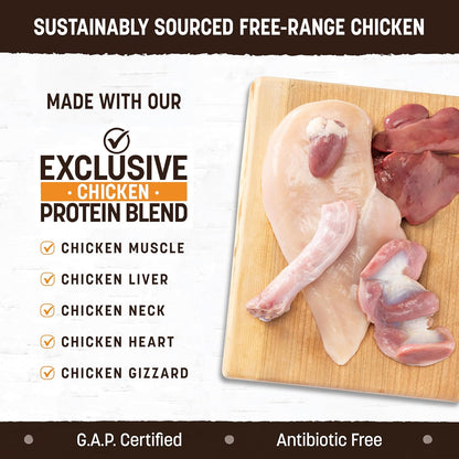 Earth Animal Wisdom Air Dried Dog Food - Chicken Recipe Premium Natural Dry Dog Food for All Breeds & Ages - 2 Lbs Bag