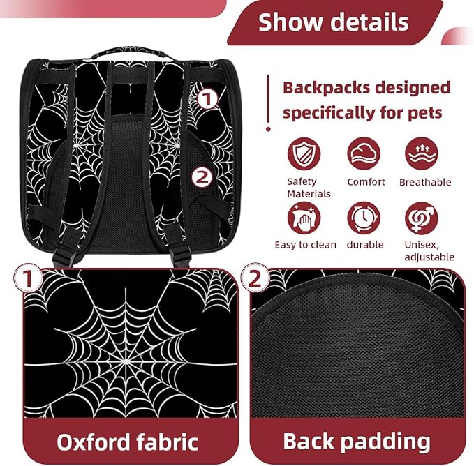 Spider Web 1 (2) Pet Carrier Airline Approved Pet Carrier Bag Dog Carrier for Small Medium Cats Dogs Puppies Kitten
