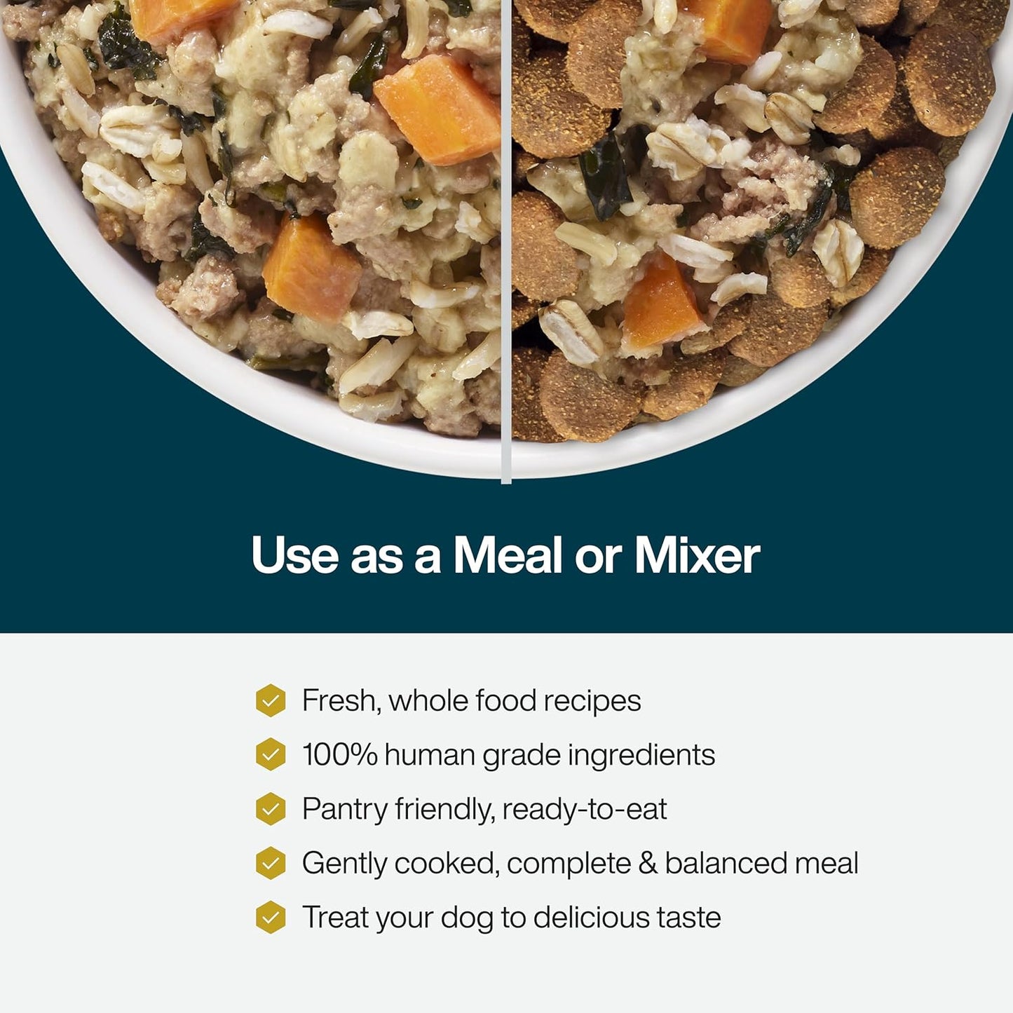 JustFoodForDogs JustFresh Wet Dog Food, Fresh Pet Meals and Toppers with No Preservatives, Resealable Package, Human Grade, Home-Cooked Turkey, 12 oz - 7 Pack