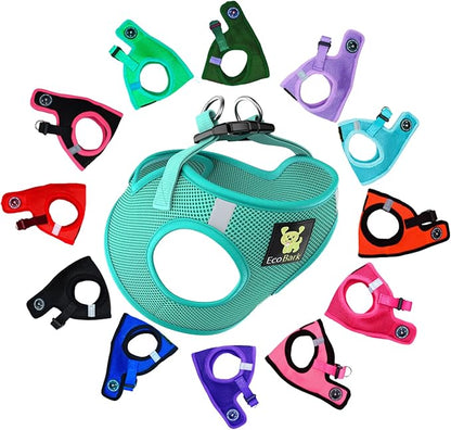 EcoBark Step in Dog Harness - Eco-Friendly Dog Harnesses for Small and Medium Breed Dogs - Reflective and Adjustable Body Halter Vest - Soft Mesh Toy Breed Harness (Mint, Large)