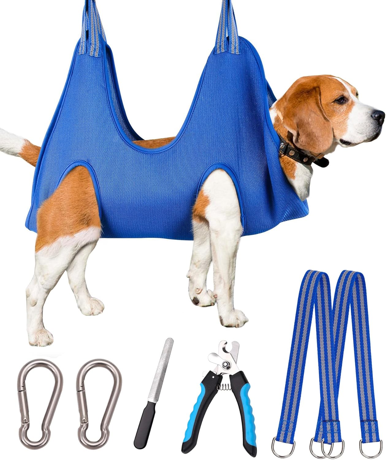 Pet Dog Grooming Hammock Harness, Dog Nail Hammock, Hanging Harness Nail Trimming,Grooming Sling Holder Helper for Clipping/Cutting,Hanger Restraint Bag with Nail Trimmer.