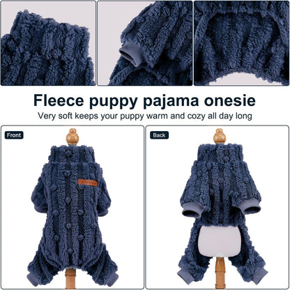 Dog Sweater for Small Dogs, XXS Dog Sweaters Turtleneck Doggie Pajamas Jumpsuits, Small Doggy Clothes Girl Boy, Cold Weather Puppy Onesie Outfits Yorkie Chihuahua Apparel,Dark Blue, XS