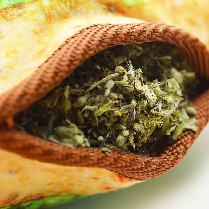 Doggijuana Tuffer Chewer Plush Dog Toy | Funny Dog Toy Plush with Juananip Catnip for Dogs | Calming Aid for Dogs | Interactive Squeaky Chew Toy for Play (Avocado Toast)