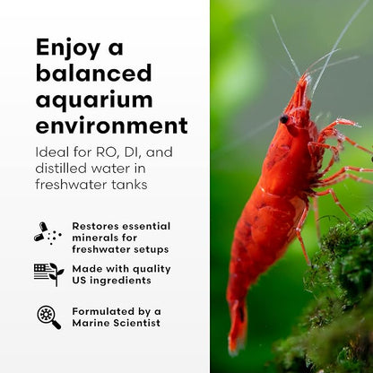 Brightwell Aquatics Remineraliz - Adds Minerals to Distilled, Deionized, or Reverse Osmosis Water for Freshwater Aquarium Use 500-ml