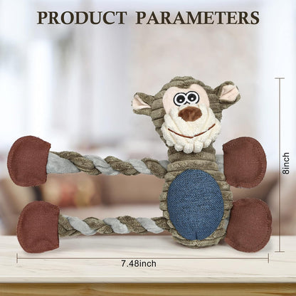 Dog Toys for Large Dog - Plush Squeaky Medium & Small Dog Toys - Stuffed Animals Puppy Toys - Funny Cute Dog Toys for Dog Birthday Presents (Monkey)