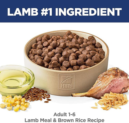 Hill's Science Diet Adult 1-6, Adult 1-6 Premium Nutrition, Dry Dog Food, Lamb & Brown Rice, 15.5 lb Bag