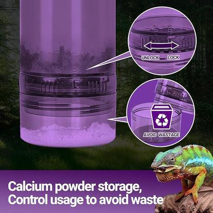 Cricket Calcium Powder Mixer, Reptile Cricket Keeper, Reptile Calcium Duster for Bearded Dragon Gecko Lizard Snake Chameleon (Purple)
