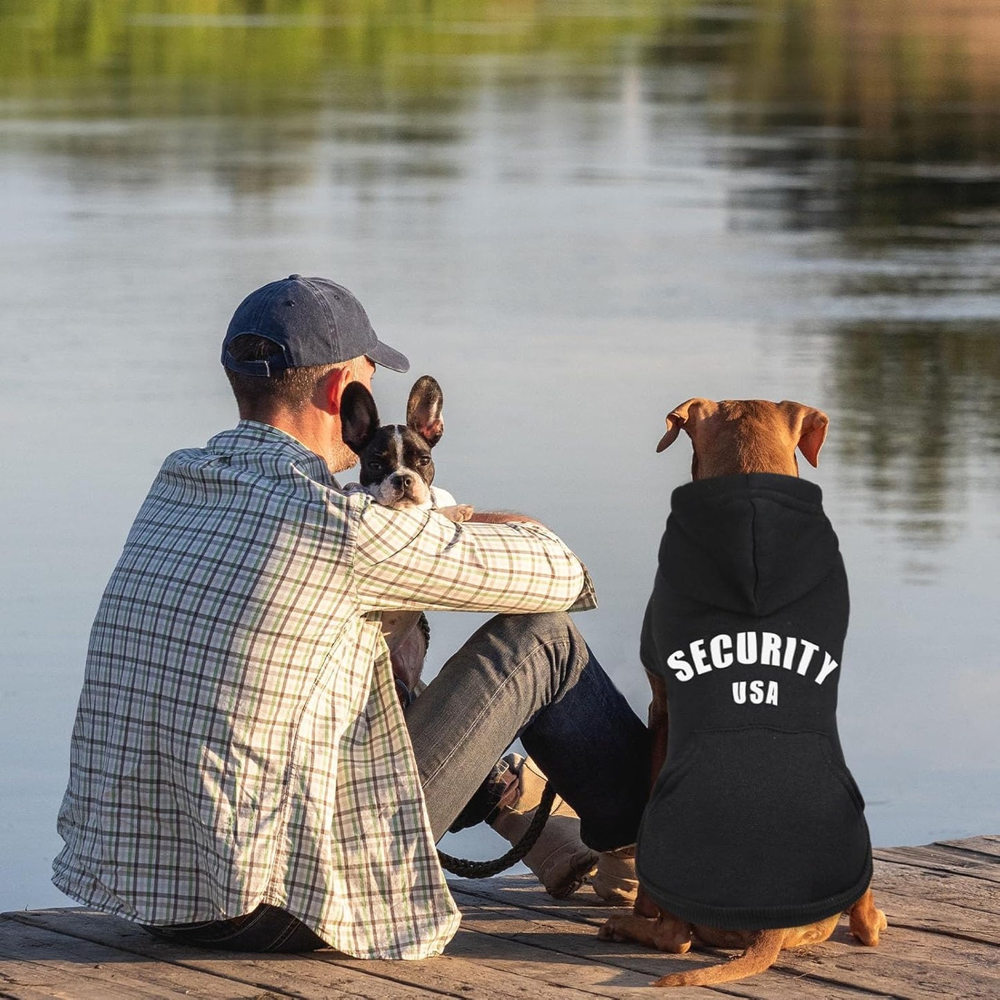 Dog Sweater Large Size Dog Security Dog Hoodie Warm Cozy Brushed Fleece Interior Dog Clothes Dog Sweatshirt with Pocket Dog Hoodie for Large Dogs(XXL)