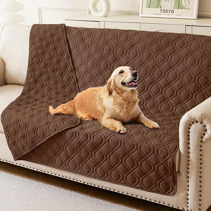 hyha Waterproof Dog Bed Blanket, Soft Pet Blankets, Waterproof Couch Cover for Dogs, Reversible Sofa Covers Washable for Furniture (52x82 Inch, Brown/Brown)