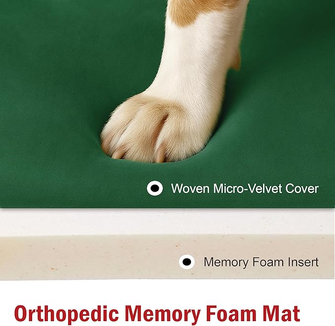 Majestic Pet Orthopedic Memory Foam Dog Crate Mat - Plush Pet Bed Pad for Crates & Kennels | USA Crafted | 24"x18" Villa Marine