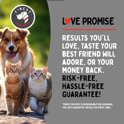 Finest For Pets Wild Alaskan Salmon Oil for Dogs & Cats - Omega 3 Fish Oil with Pollock & Salmon for Sensitive Skin & Coat Health. EPA & DHA Ease Itching, Supports Joint, Immune & Heart Health (16oz)