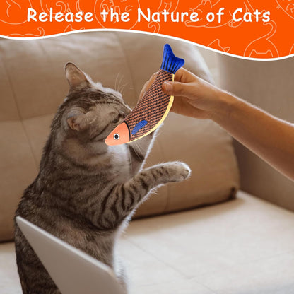 Soft Catnip Toys Fish, 3 Pack Bell Sound Cat Toys, Interesting Indoor Cat Kicker Toys, Durable and Highly Interactive Catnip Toys (Knife Fish)