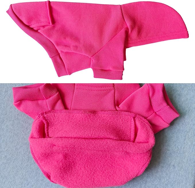 Jecikelon Winter Dog Hoodie Sweatshirts with Pockets Warm Dog Clothes for Small Dogs Chihuahua Coat Clothing Puppy Cat Custume (Rose red, XX-Small)