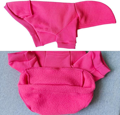 Jecikelon Winter Dog Hoodie Sweatshirts with Pockets Warm Dog Clothes for Small Dogs Chihuahua Coat Clothing Puppy Cat Custume (Rose red, XX-Small)