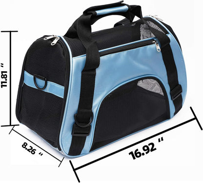 Pet Carrier Soft-Sided Carriers for Cat Carriers Dog Carrier for Small Medium Cats Dogs Puppies Pet Carrier Airline Approved Cat Dog Pet Travel Carrier (Small, Blue)
