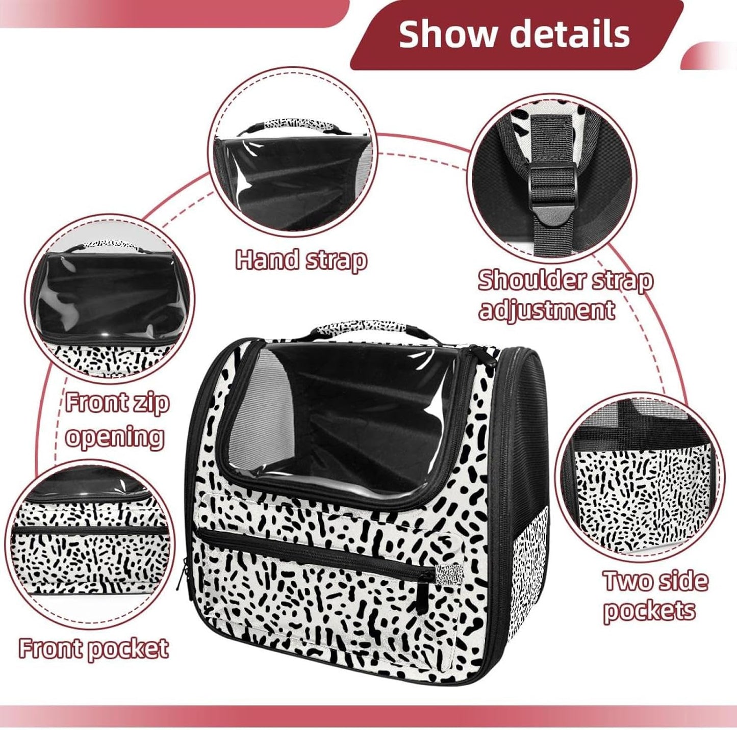 Leopard Skin (2) Dog Cat Carrier Soft-Sided Pet Bag for Small Medium Cats Puppies Airline Approved Cat Travel Carrier