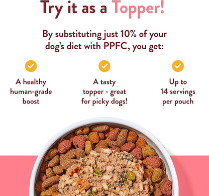 Portland Pet Food Company Wally’s Salmon N’ Rice Fresh Dog Food Pouches Human-Grade, Gluten-Free Wet Pet Meal Toppers Mix-Ins & Meals - Large & Small Breed, Puppy to Senior - Made in the USA - 8 Pack