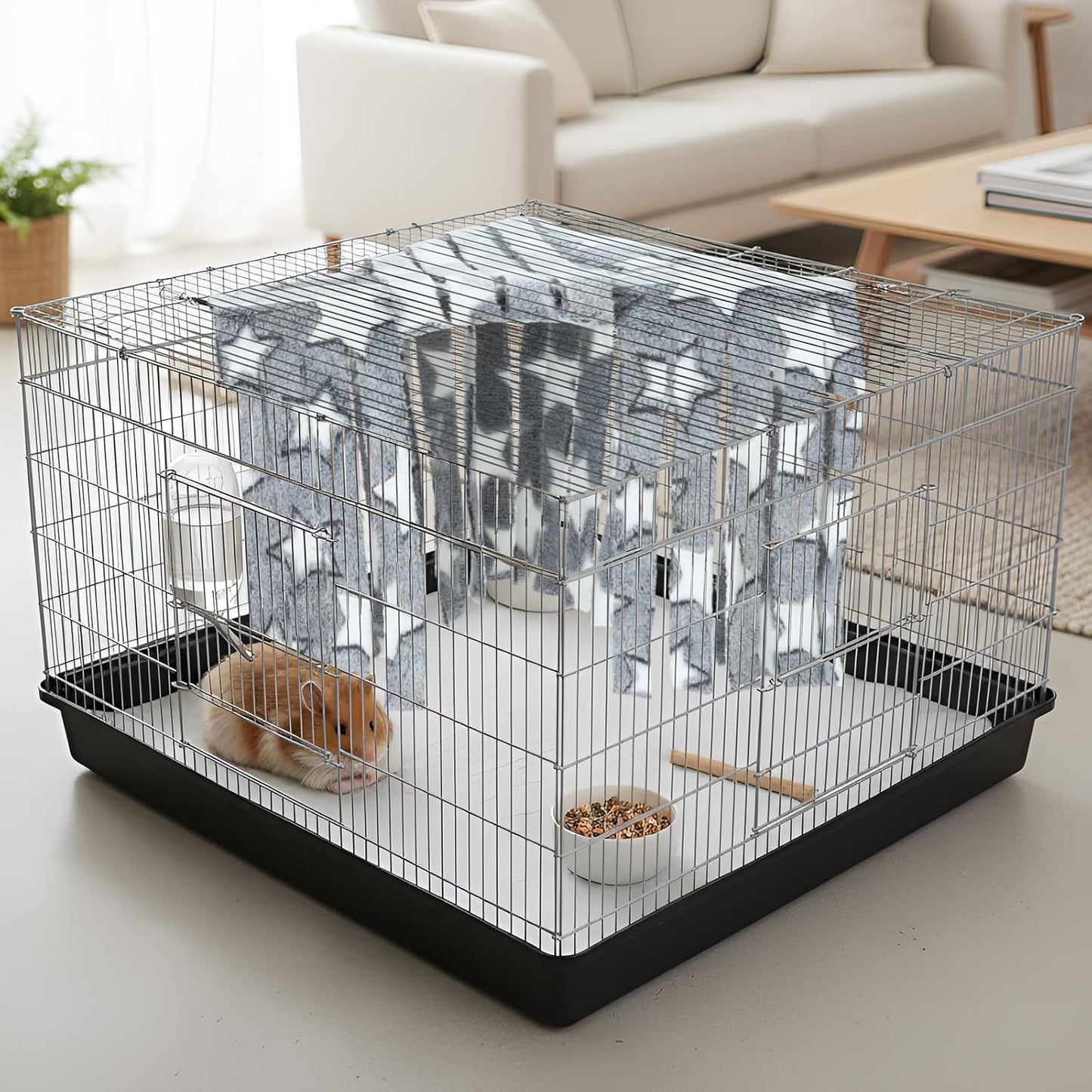 Huwena 4 Pcs Guinea Pig Hideout Pentagram Fleece Hideaway Toys Cage Accessories Small Animals Corner Triangular Hammock Hamster Ferret Playing Sleeping Bed for Hedgehog Bunny Chinchillas