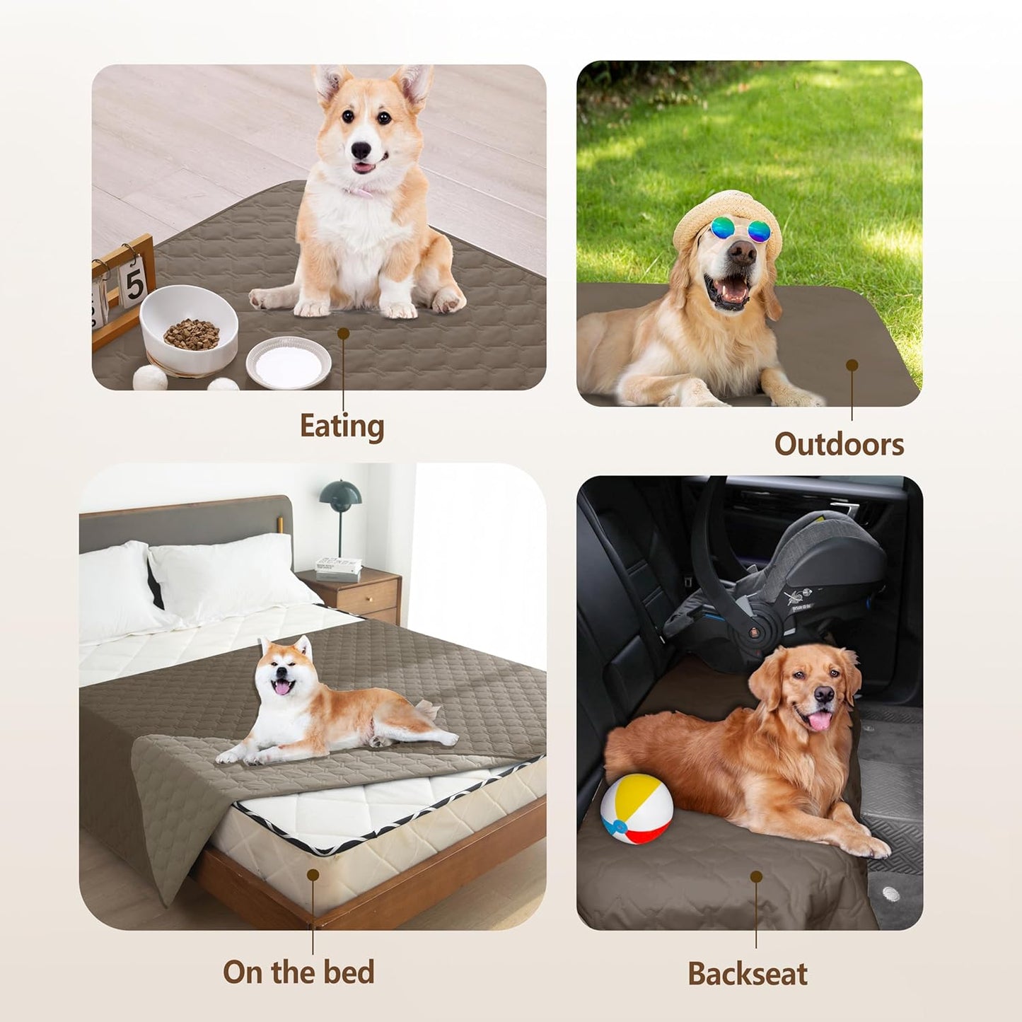 gogobunny 100% Double Sided Waterproof Dog Blanket Soft Pet Bed Cover Reversible Protect Furniture Couch Sofa Car for Puppy Cat Kids (Dark Walnut/Light Walnut, 30x90 Inch (Pack of 1))