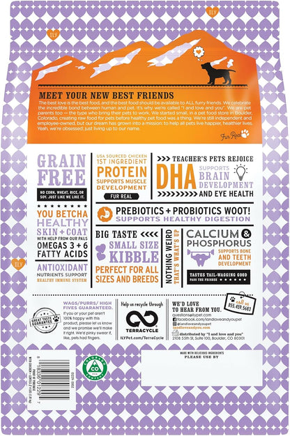 I and love and you Naked Essentials Dry Dog Food for Puppies - Chicken + Lentils - High Protein, Real Meat, No Fillers, Prebiotics + Probiotics, 4lb Bag