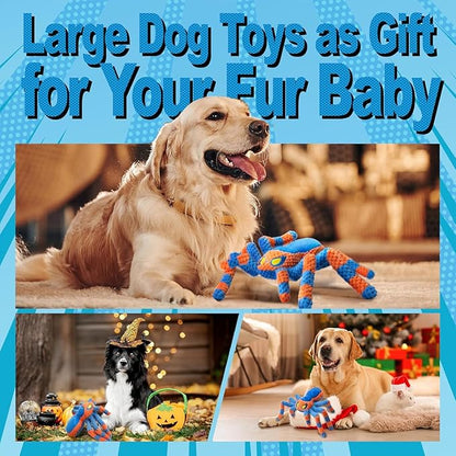 LEGEND SANDY Dog Toys for Aggressive Chewers, Large Dog Toys to Keep Them Busy, Interactive Pet Toys, Squeaky Puppies Toys, Tug of War Puppy Toy, Crinkle Doggeis Toy