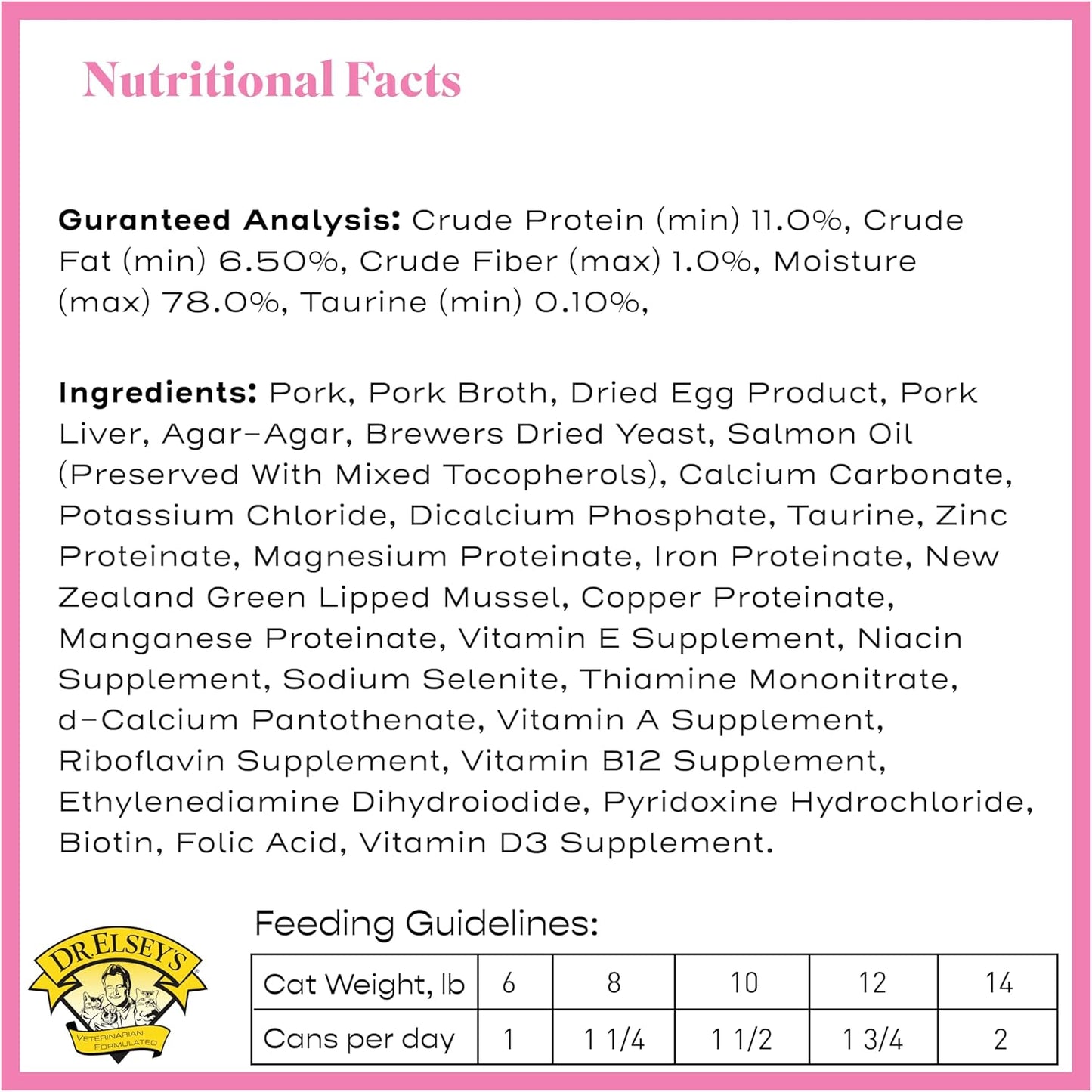 Dr. Elsey's cleanprotein Original Pork Recipe Wet Cat Food, 2.75 oz Can (Pack of 24)