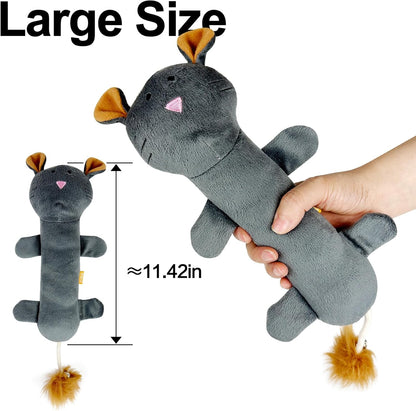 TTcat Catnip Silvervine Matatabi Pillow for Cats Kittens,Crinkle Sound Toy,Cat Kicker Toy,Large Size Cat Soothing Plush Pillow (Mouse).