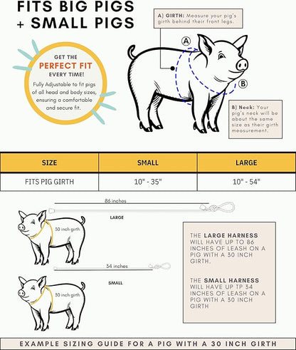 Mini Pig Harness & Leash - Fully Adjustable, Infinity Style Lead, Step-in Harness, Potbelly Supplies, All-in-One - Ideal for Small & Large Pet Pigs (Mauve Pink, Large)