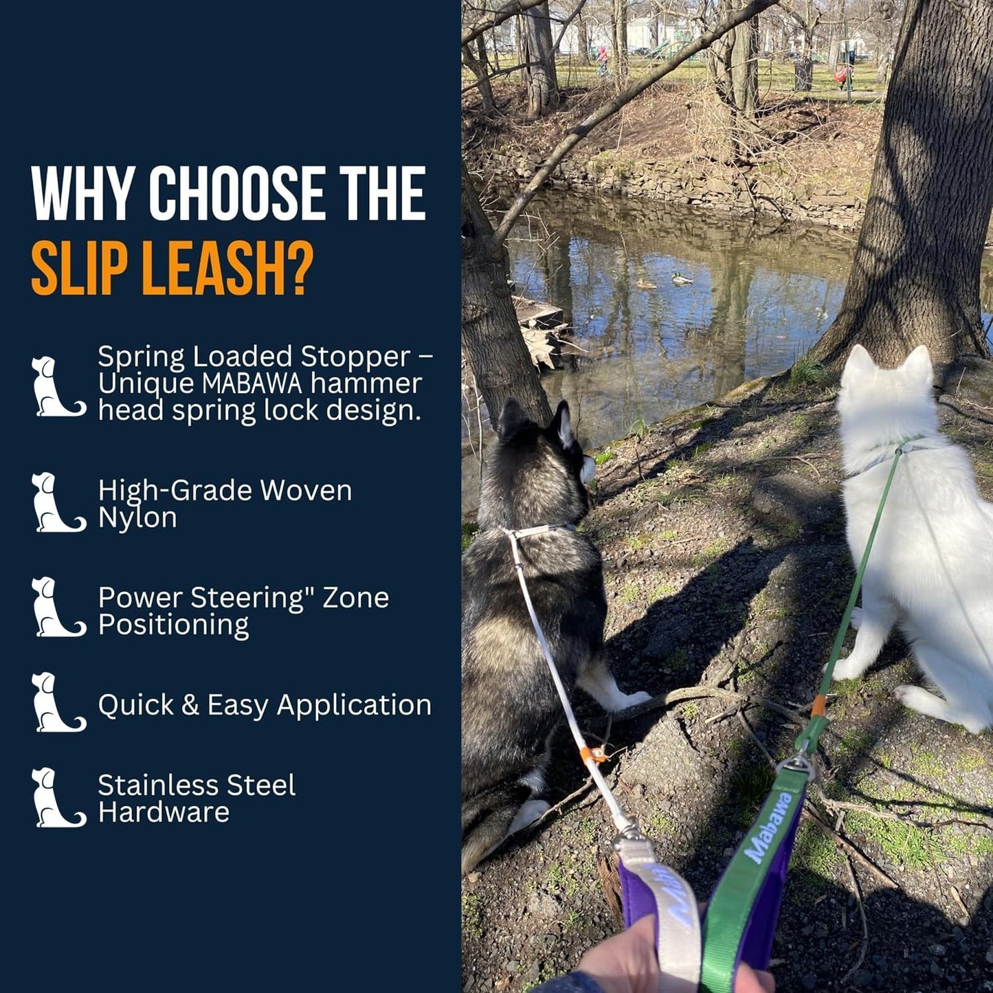 Dog Anti-Slip Leash 5FT with Metal Stopper - Durable No-Pull Training Lead for Small, Medium & Large Dogs - Comfortable Handle Nylon Rope, Tangle-Free Pet Walking Leash (Gray, 5.6FT)