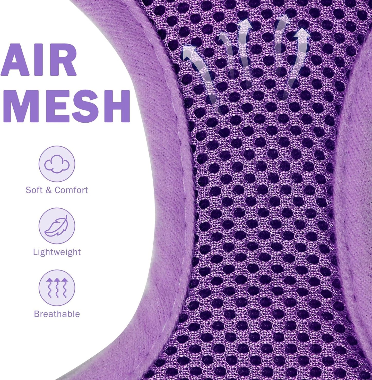 SCENEREAL No Pull Dog Harness Collar and Leash Set Small Medium Sized Dog, Soft Mesh Step in Puppy Harnesses, No Chock Plaid Adjustable Pet Vest for Outdoor Walking Training and Running, Purple S