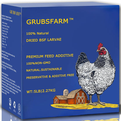 Premium Chicken Treats 5LB - Non-GMO & 85X More Calcium Than Meal Worms - Molting & Laying Supplement - BSF Larvae Treats for Layer Hens, Ducks Wild Birds