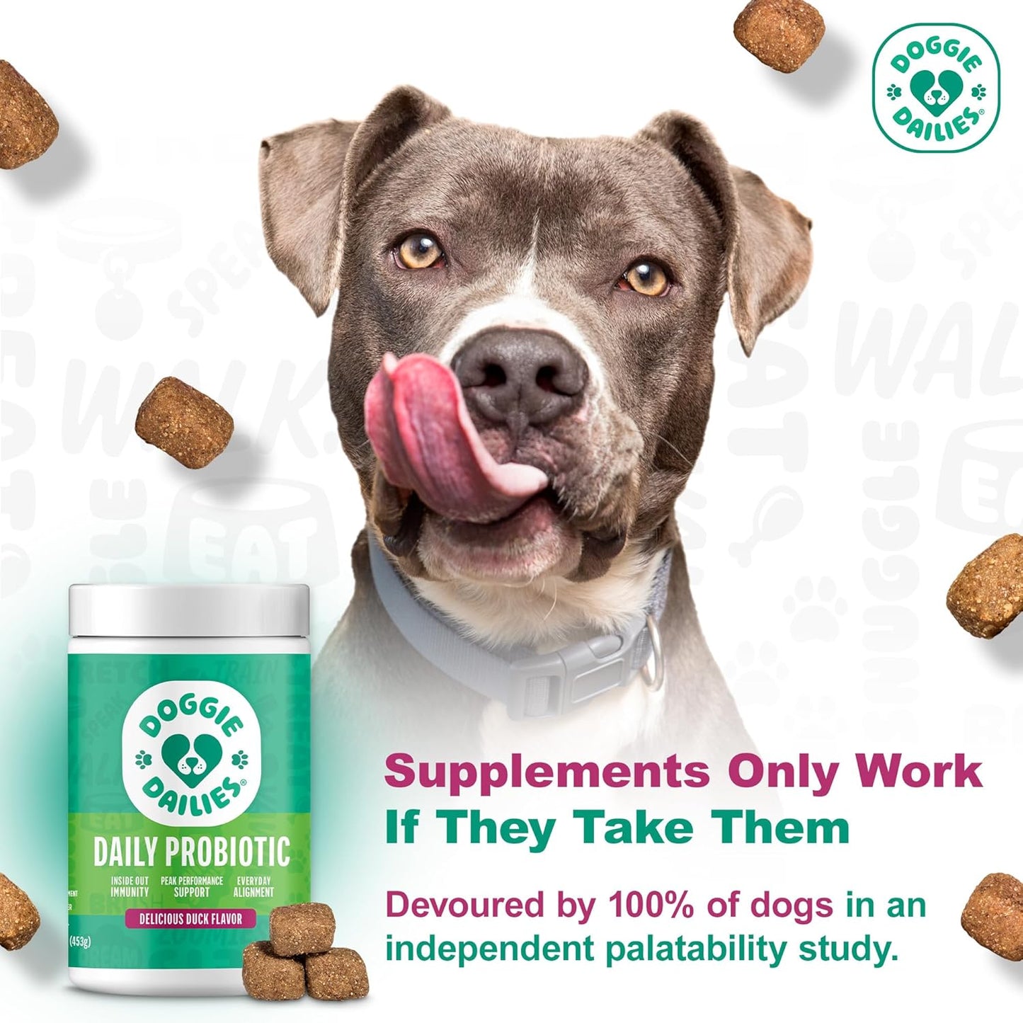 Doggie Dailies Probiotics for Dogs - Advanced Dog Probiotics with Prebiotics - Promotes Digestive Health - Supports Immune System and Overall Health (Duck) 225 Soft Chews