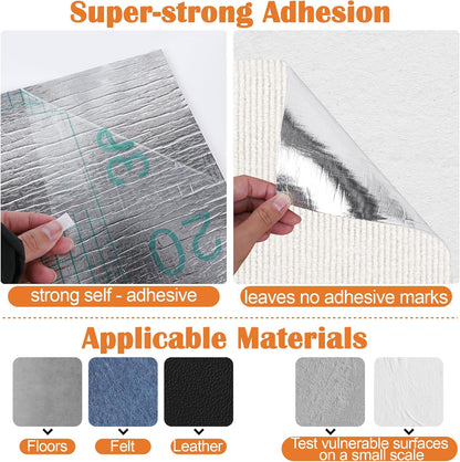 Cat Scratch Furniture Protector - 138" x 17" Trimmable Self-Adhesive Cats Claws Scratch Pads, DIY Cat Climbing Couch Protector for Scratch Post Cat Tree Replacement Indoor (Cream White)