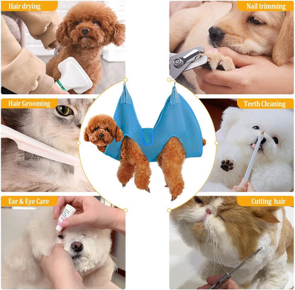 JIURUN Dog Grooming Hammock for Nail Trimming, Dog Grooming Hammock(XS), Dog Sling for Nail Trimming, Hanging Harness Holder for Nail Clipping, Pet Comb Bat Costume Wings for Cats Dogs
