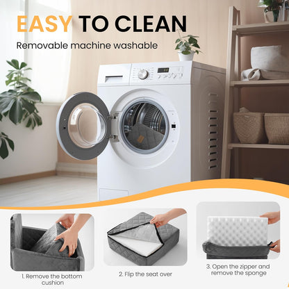 Dog Car Seat for Small Dog with Washable Mat, Memory Foam Booster Seat for Dogs Under 30lb, Elevated Pet Seat with Pockets, Anti-Slip Bed for Car, Perfect for Front & Back Seats with Safety Leash