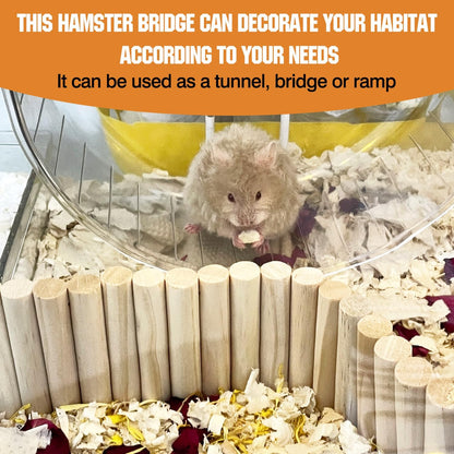 Hamster Suspension Bridge Toy，Small Animal Climbing Toys,Chinchilla Cage Natural Wood Flexible Platform Toy,Suitable for Hamsters, Chinchillas, Guinea Pigs, Birds, Small Animals