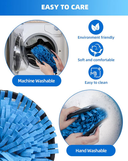 Rabbit Foraging Mat, Interactive Feed Game for Boredom, Small Pet Puzzle Toy, OVMKOV 9.44" x 9.44" Polar Fleece Snuffle Pad Bed Nosework Feeding Mat for Bunny Hamster Guinea Pigs Ferrets Chinchillas