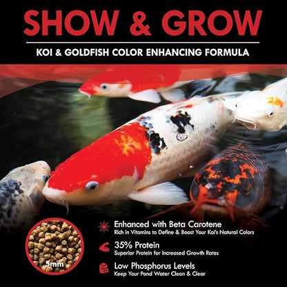HALF OFF PONDS Show and Grow Koi and Goldfish Color Enhancing and Protein Food 20 lb Bag - KOISG-020