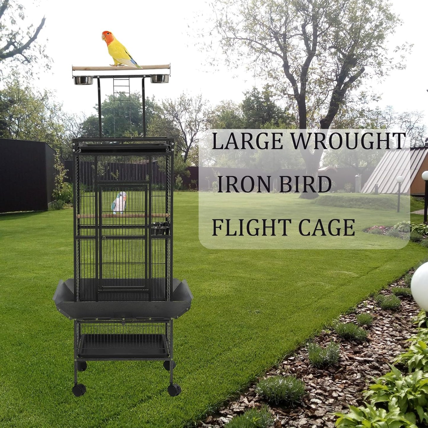 Large Bird Cages for Parakeets, Cockatiel Cage for Birds with Parrot Toys,Birdcage Covers for Night,Skirt Seed Catcher, Play Top for Conure Canary Finch Lovebird Pigeon Budgie Quaker Parrot