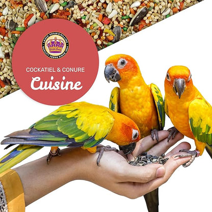 Cockatiel & Conure Cuisine 4 Lbs, Cockatiel & Conure Bird Seed, Nutrient-Rich Mixed Birdseeds, Bird Food for Cockatiels, Natural Mixed Seeds for Other Small Parrot, Daily Energy Growth & Balanced Diet
