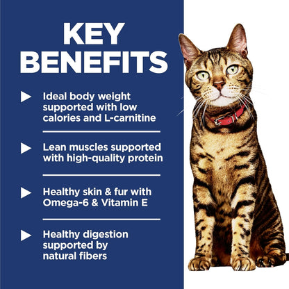 Hill's Science Diet Light, Adult 1-6, Weight Management Support, Dry Cat Food, Chicken Recipe, 16 lb Bag