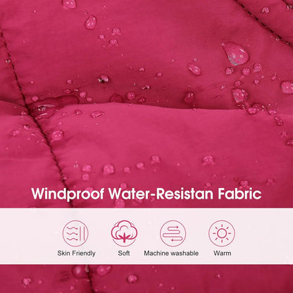 SAWMONG Dog Coat, Warm Dog Winter Coat, Waterproof Fleece Jacket, Cold Weather Dogs Jacket (L,Rosered)