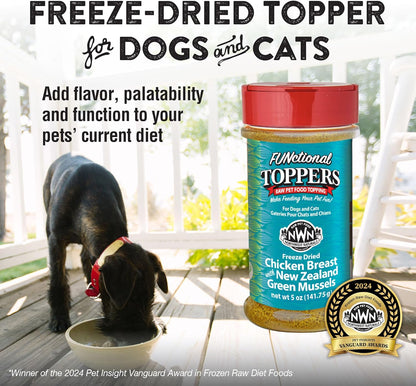 Northwest Naturals Freeze-Dried Chicken Breast with Green Lipped Mussels - Functional Topper - for Dogs and Cats - Limited, Human Grade Ingredients, All Natural, Proudly Made in USA, 5 Oz (Pack of 2)