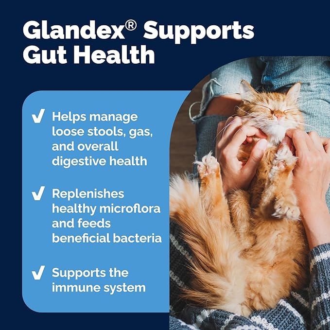 Vetnique Glandex Feline Anal Gland or Daily Probiotic Fiber Supplement Powder for Cats with Digestive Enzyme, Probiotics and Pumpkin, Vet Recommended for Healthy Bowels (4oz, Probiotic Powder - Tuna)
