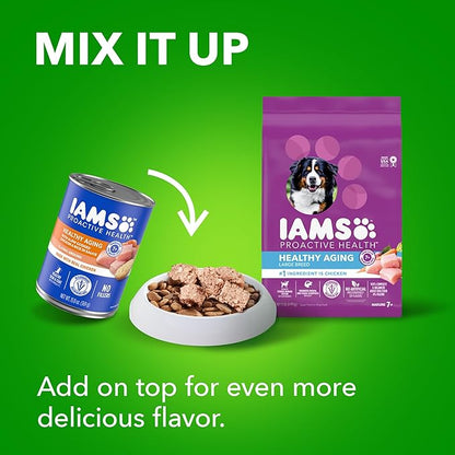 IAMS Proactive Health Healthy Aging Large Breed Dog Food for Mature and Senior Dogs with Real Chicken, 30 lb. Bag