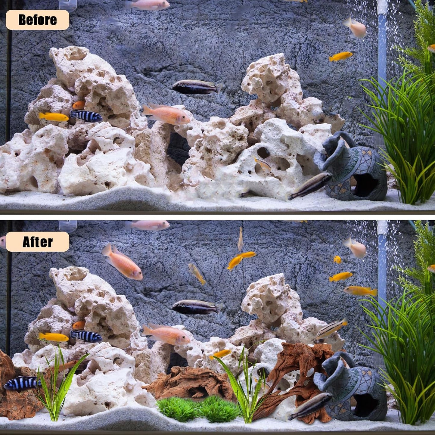 LYPHARD AQUARIUMS Natural Driftwood for Aquarium, 9-14" Large Assorted Branch Pieces Decorations for Reptile Hide, Fish Tank