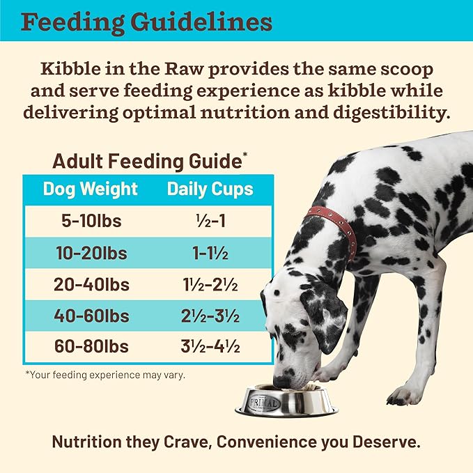 Primal Kibble in The Raw, Freeze Dried Dog Food, Fish & Pork, Scoop & Serve, Made with Raw Protein, Whole Ingredient Nutrition, Crafted in The USA, Dry Dog Food 5.4 lb Bag