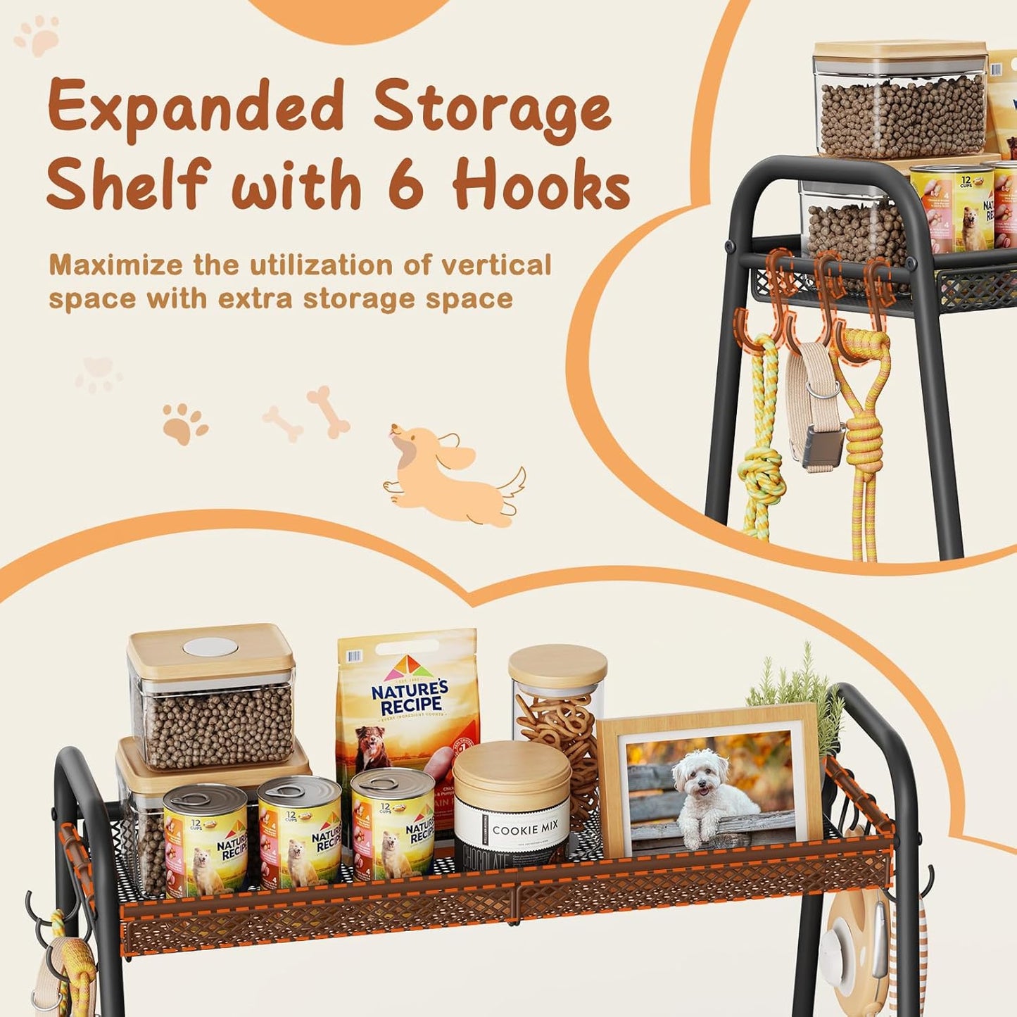 Large Dog Toy Basket, Dog Toy Bin with Storage Organizer, Trapezoid Dog Toy Box for Dog Stuff, Toy Holder Chest for Pet Dog Cat, Dog Essentials for Dog Accessories, Dog Gift Basket Living Room