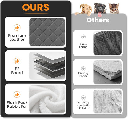 Portable Small Dog Seat for Car, Luxury Center Console Dog Car Seat Booster with Safety Tethers, Auti-Collapse Pet Travel Carseat for SUV, Truck (Dark Grey/White)