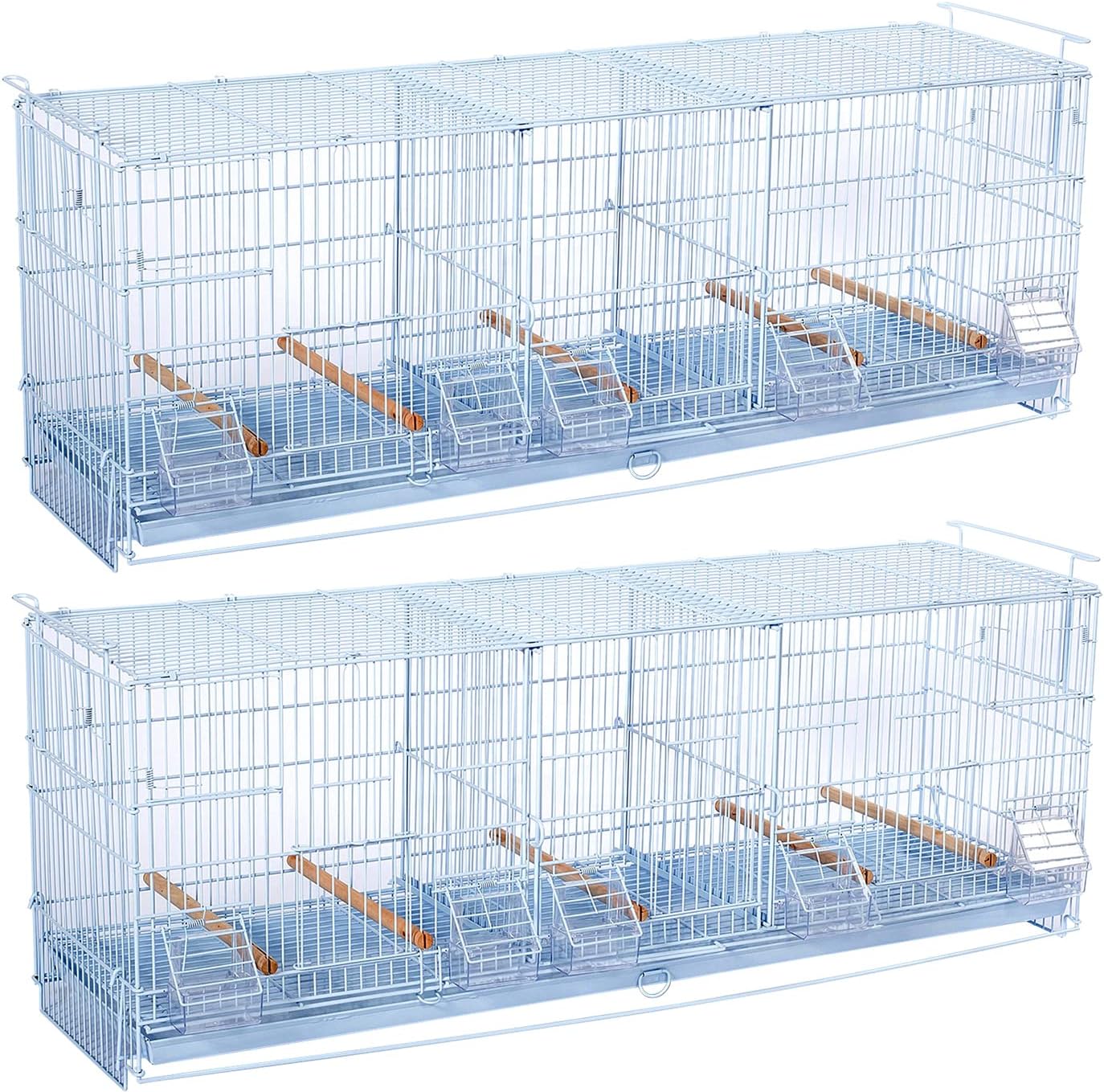 Lot-2 Extra Large 38"x11"x15"H Triple Stackable Breeder Bird Flight Cage Side Breeding Nest Box Doors with Double Removable Divider